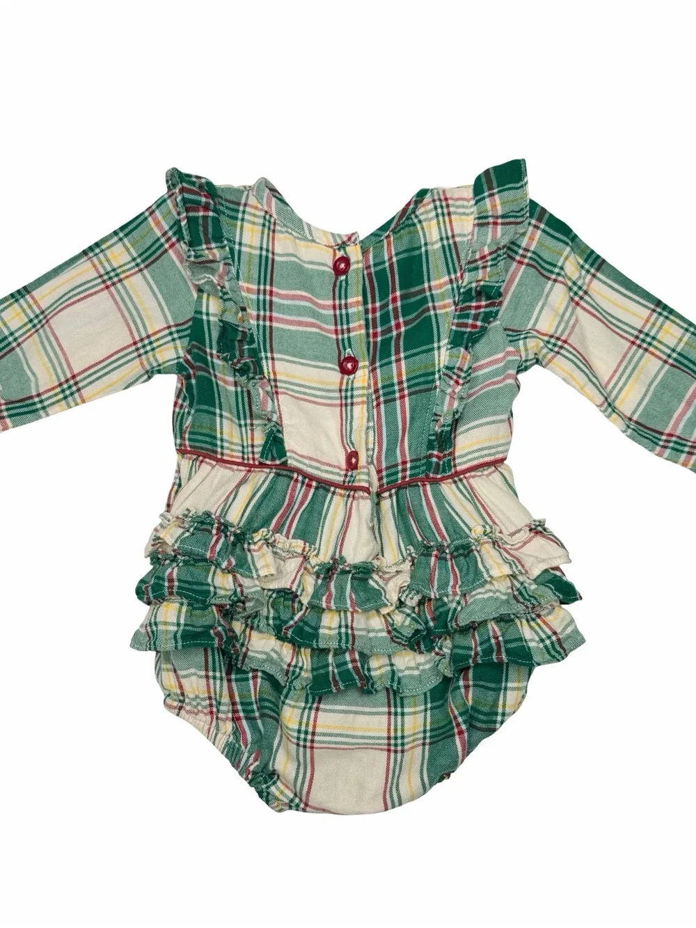 RuffleButts Plaid Romper